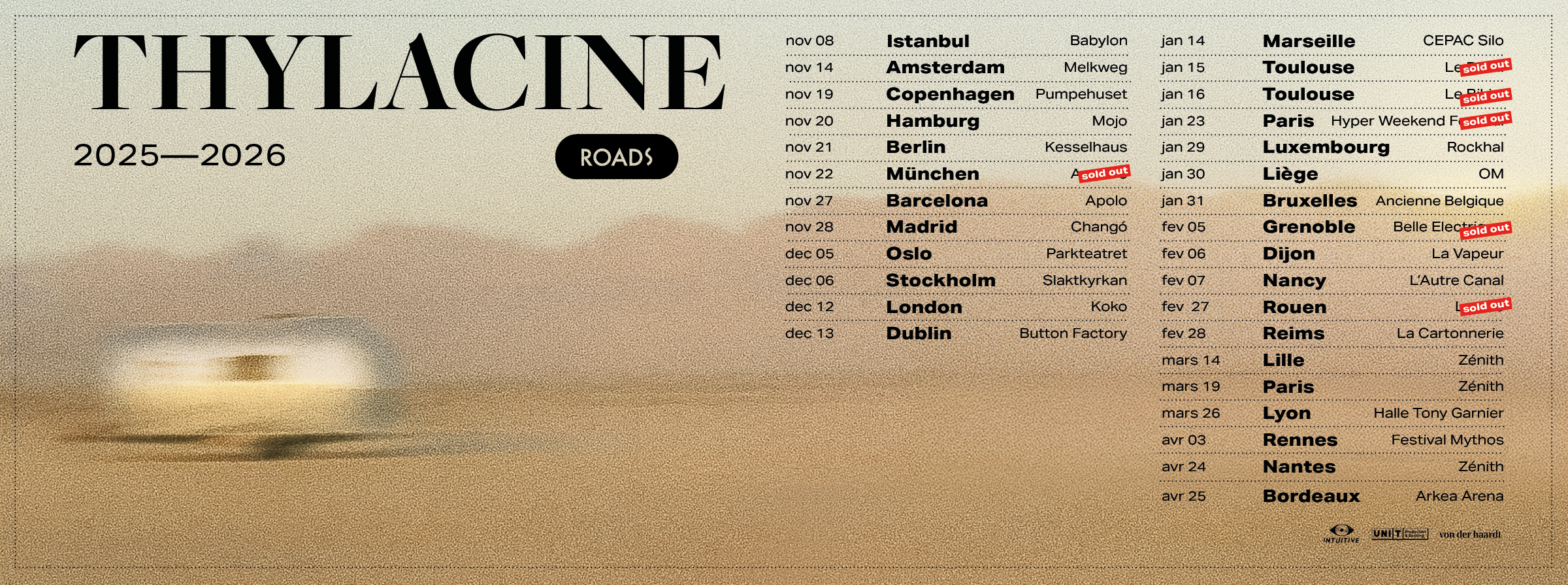 Thylacine en tournée