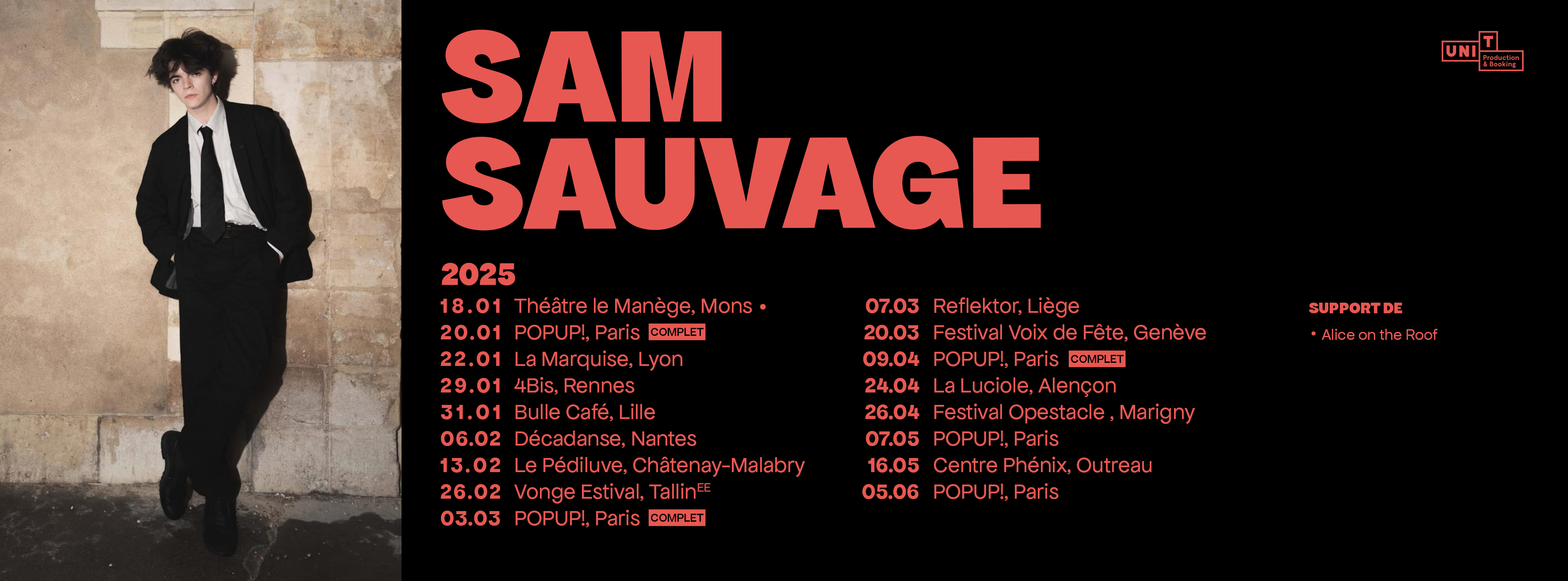 Sam Sauvage en tournée